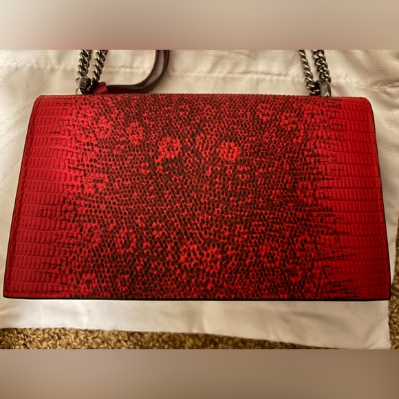 NWT Authentic Jimmy Choo Paris Crystal-Embellished Lizard-Print Red purse bag - Picture 4 of 11